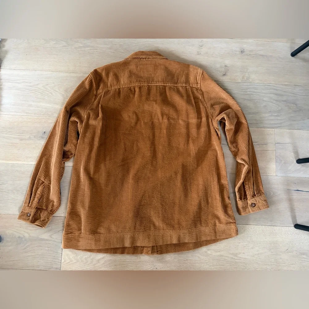 LL Bean Comfort Corduroy Relaxed Shirt Cozy Saddle 100% Cotton Brown - Size 1X - Picture 7 of 7